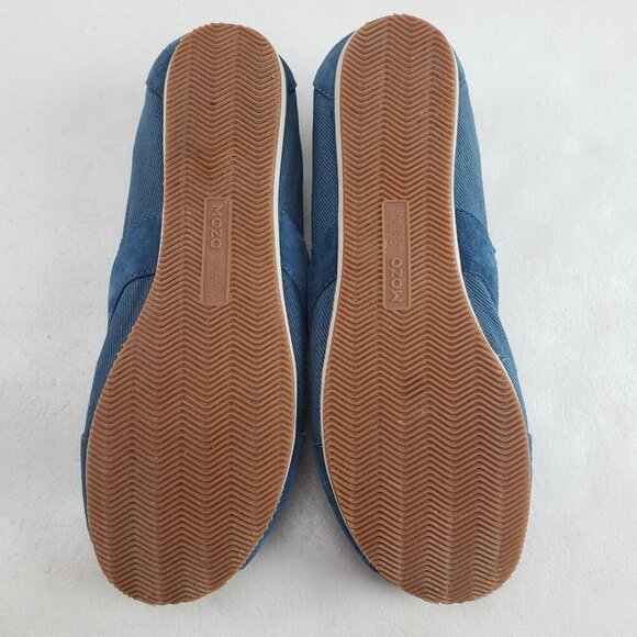 Mozo Sport Suede Canvas Flat Womens 10.5 Blue Slip On Comfort Non Slip Shoe - Picture 10 of 11